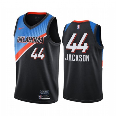 Nike Oklahoma City Thunder #44 Justin Jackson Black NBA Swingman 2020-21 City Edition Jersey Men's